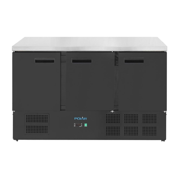 Polar G-Series Dreitüriger Kühltisch Schwarz 400Ltr, Bild 3