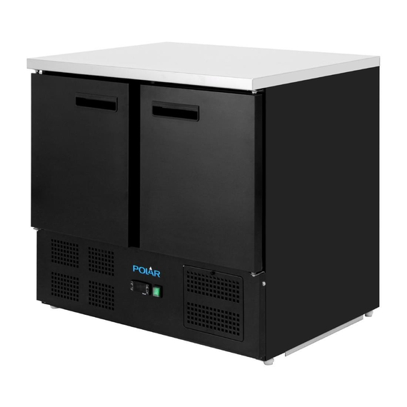 Polar G-Series Doppel Tür Kühlschrank Theke Schwarz 257Ltr