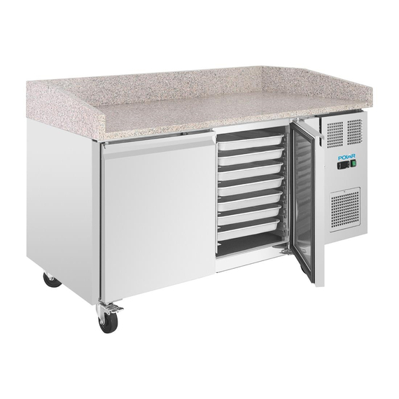 Polar U-Series Doppelter Pizzatisch mit Granitplatte 428Ltr, Bild 6