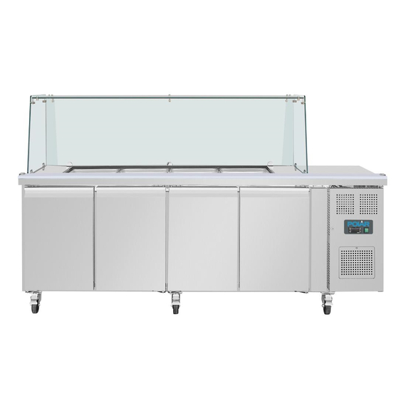 Polar U-Serie Premium Viertürige Saladette Thekenkühlschrank mit Schutz, Bild 3
