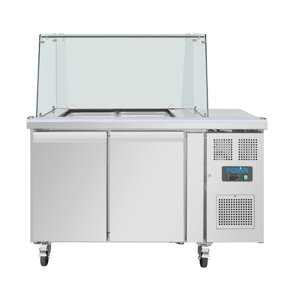 Polar U-Serie Premium Zweitürige Saladette Thekenkühlschrank der mit Schutz, Bild 2