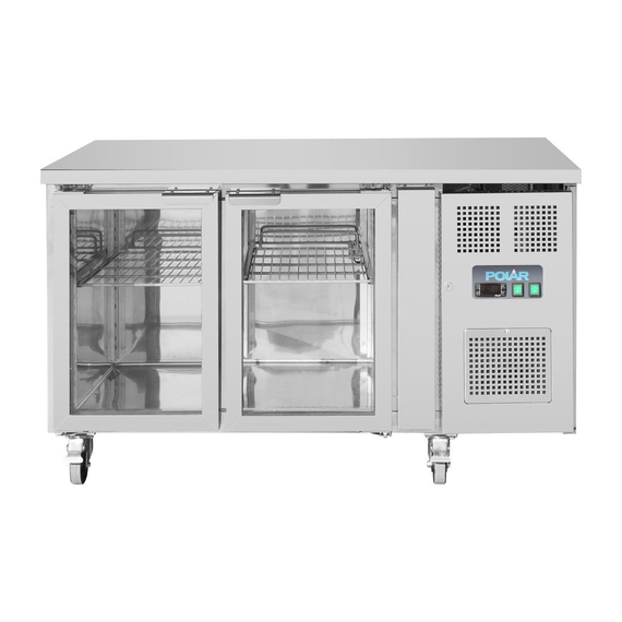 Polar U-Serie Premium 2-türiger Thekenkühlschrank mit Glastüren