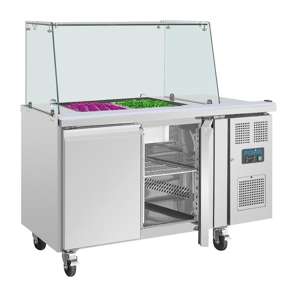 Polar U-Serie Premium Zweitürige Saladette Thekenkühlschrank der mit Schutz, Bild 7