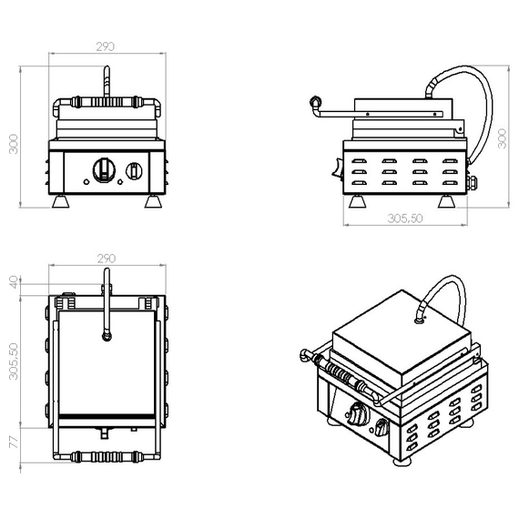 Combisteel Waffeleisen – Breite 300 – Art.-Nr.: 7491.0050, Bild 2