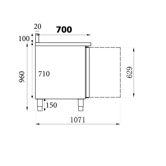 Combisteel Standard Line Kühltisch Aufkantung 2 Türen, Bild 3