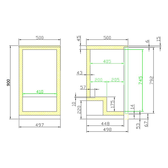 Combisteel Barkühler Schwarz 1 Tür – Breite 500, Bild 3
