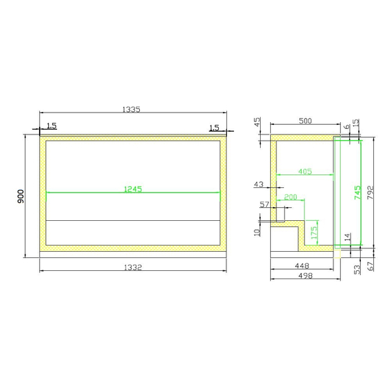 Combisteel Barkühler Schwarz 3 Türen – Breite 1335, Bild 3