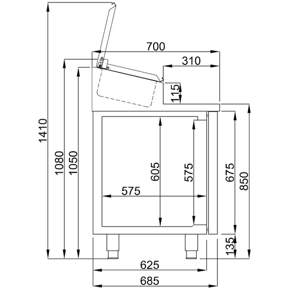 Combisteel Pro Line Saladette 2 Türen 7X 1/3Gn Behälter, Bild 2