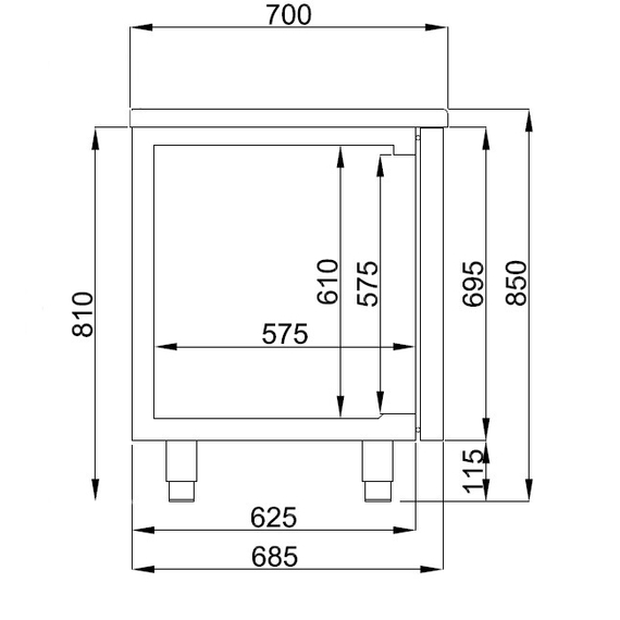 Combisteel Pro Line 700 Kühltisch 1 Tür Und 2 Schubladen Monoblock Energy Line, Bild 2