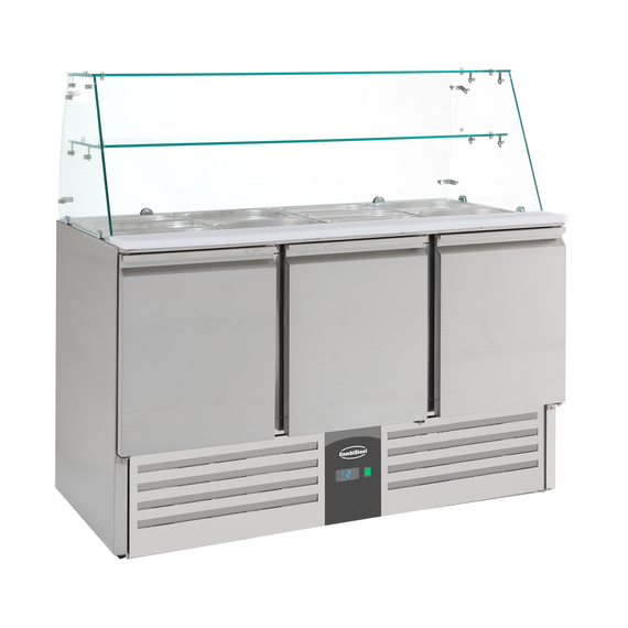 Combisteel Compact Line Gekühlte Saladette mit Glas 3 Türen