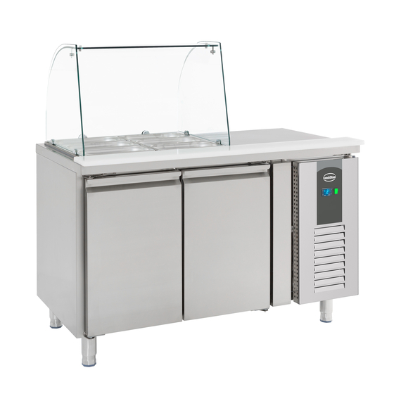 Combisteel Standard Line Kühltisch mit Glas 2 Türen