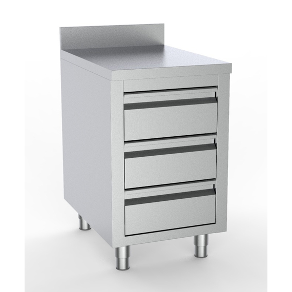 Combisteel 700 Arbeitstisch mit 3 Schubladen mit Aufkantung 500