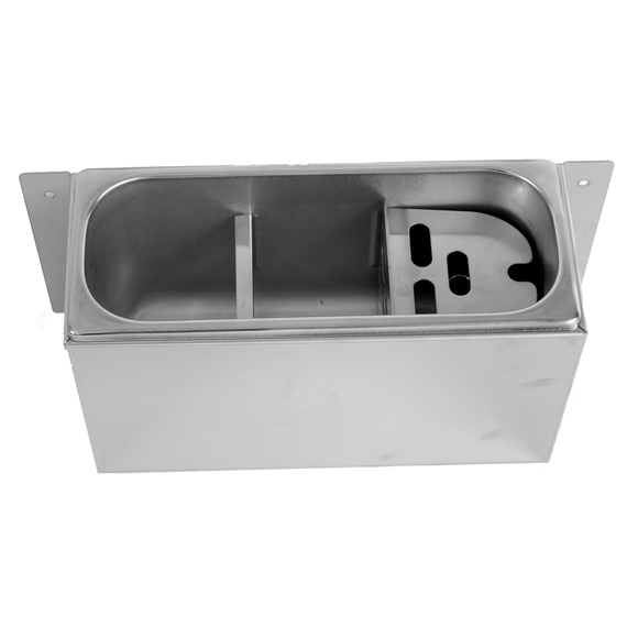 Combisteel Spülbecke für Eislöffel 330X120X150  mit Wasserablaufloch, Wasseranschluss Und Überlaufrohr