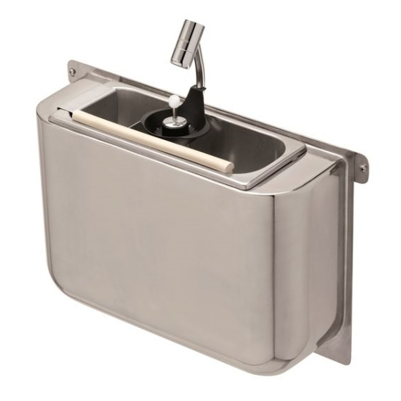 Combisteel Spülbecke für Eislöffel mit Eislöffeldusche 410X120X270  mit Wasserablaufloch, Wasseranschluss Und Überlaufrohr – Breite 410 – Art.-Nr.: 7108.0035