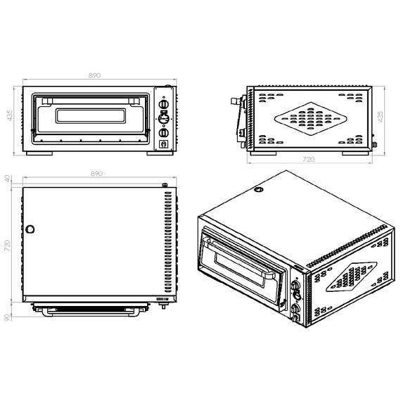 Combisteel Elek. Pizzaöfen Enkel 1 X 4, Bild 2