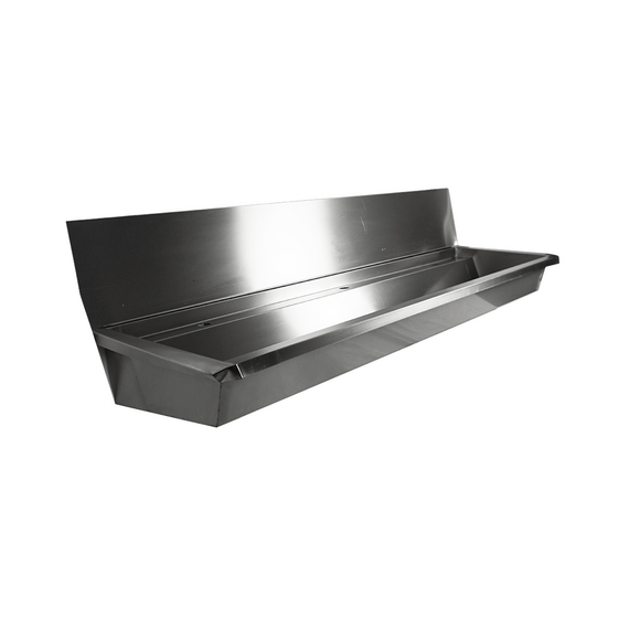 Combisteel Edelstahl Waschbecken 3 Ablasshahne 1800mm  Ablaufstopfen Und Schutzwand Inklusive, Exklusiv Hahne, Bild 3