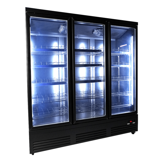 Combisteel Kühlschrank 3 Glastüren Schwarz Ceb-1600R Bl, Bild 6