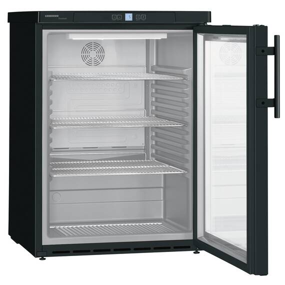 Liebherr FKUv 1613 Premium Getränkekühlschrank mit Glastür und LED Unterbaufähig - Schwarz, Kühlsystem: Dynamisch, Türart : Glastür, Farbe: Schwarz