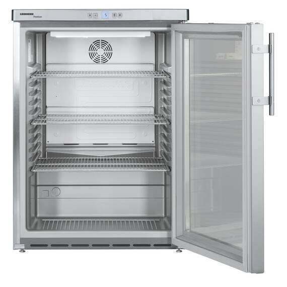 Liebherr FKUv 1663 Premium Getränkekühlschrank mit Glastür und LED Unterbaufähig, Kühlsystem: Dynamisch, Türart : Glastür, Farbe: Edelstahl, Bild 4