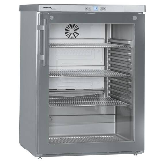 Liebherr FKUv 1663 Premium Getränkekühlschrank mit Glastür und LED Unterbaufähig, Kühlsystem: Dynamisch, Türart : Glastür, Farbe: Edelstahl