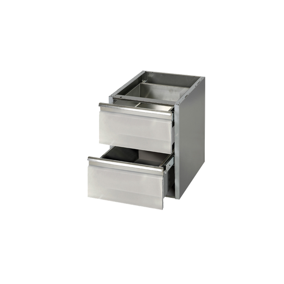 Prismafood Schubladentisch 0,4m - mit 2 Schubladen - Unterbaumodul für die Arbeitstische 700 tief STD