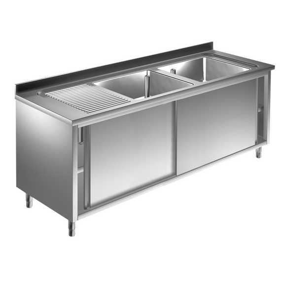 Prismafood Spülschrank 1,6m - 2 Becken  rechts L40x50xT25cm STD