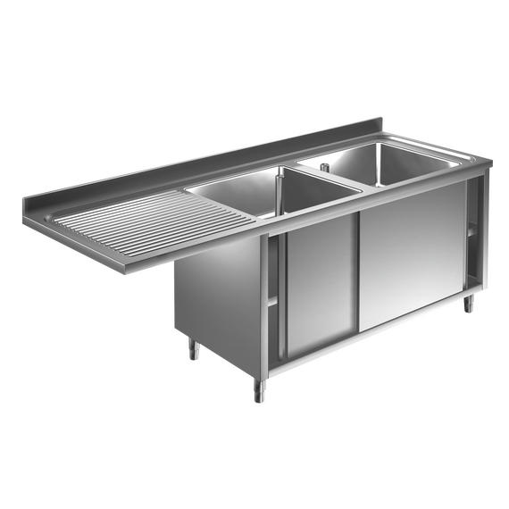 Prismafood Spülmaschinen Spülschrank 2,0m-2 Becken  rechts L60xB50xT30cm STD