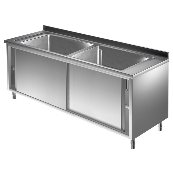 Prismafood Topf - Spülschrank 1,6m - 2 Becken  L70xB42xT35cm STD