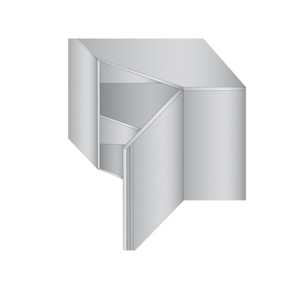 Prismafood Eck - Wandhängeschrank 0,7m - mit Flügeltür 0,65m hoch STD