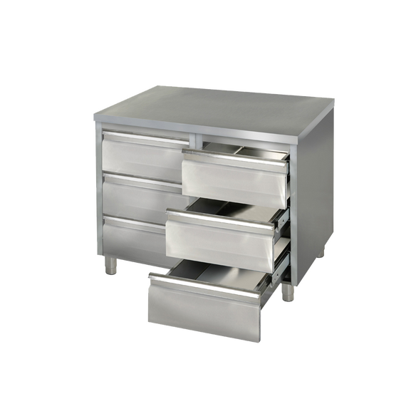 Prismafood Schubladenschrank 1,0m  - mit 6 Schubladen STD