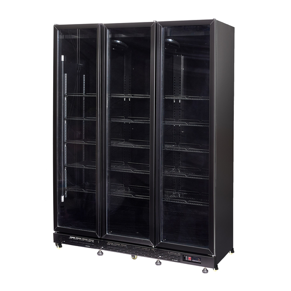 Combisteel Kühlschrank 3 Glastüren Schwarz Nap-1200 Ht - mit Türheizung, Bild 2