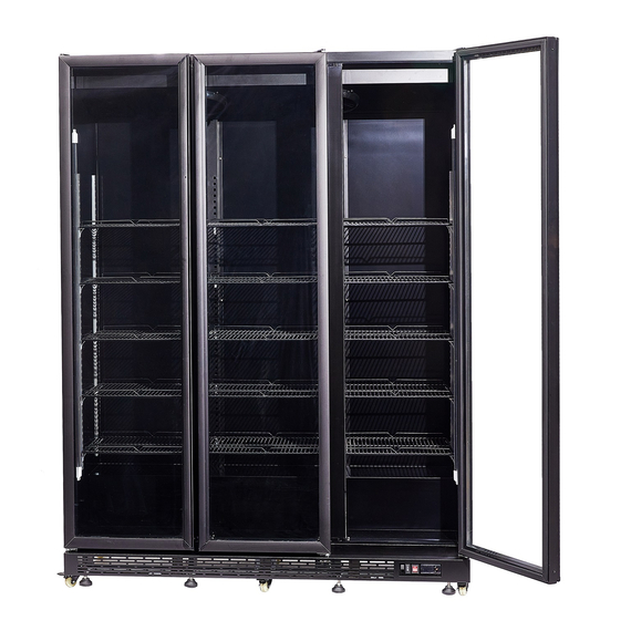 Combisteel Kühlschrank 3 Glastüren Schwarz Nap-1200 Ht - mit Türheizung, Bild 4