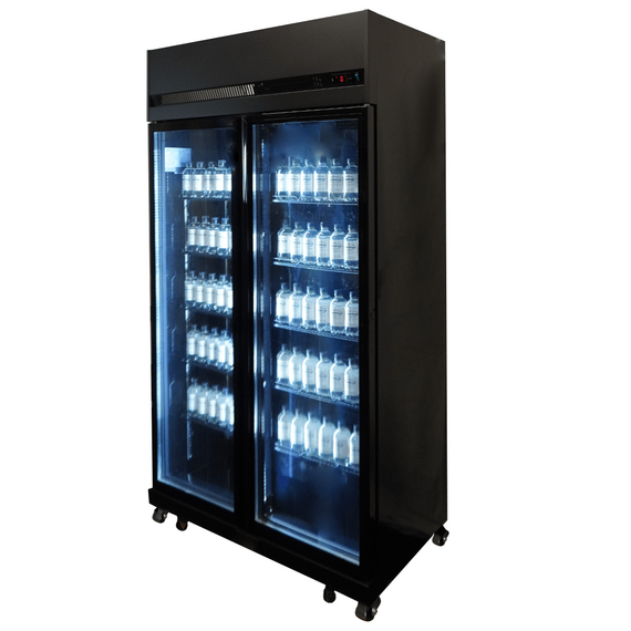 Combisteel Kühlschrank 2 Glastüren Schwarz Irm-770 Bl, Bild 6