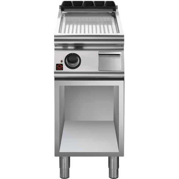 Prismafood Elektro-Bratplatte gerillt/chrom