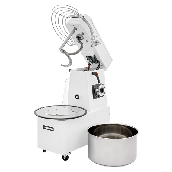 Prismafood Teigmaschine - Kesselvolumen: 22 Liter / 17 kg Teig - aufklappbares Rührwerk