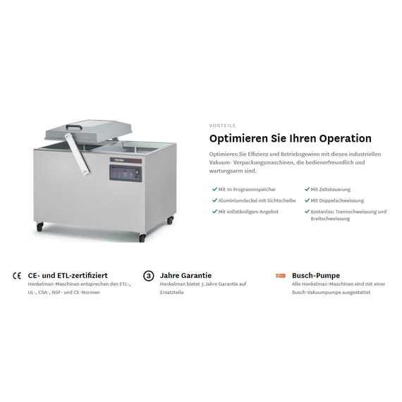 Henkelman Falcon 80 Vakuumierer, Ausführung: Falcon 80, Bild 9