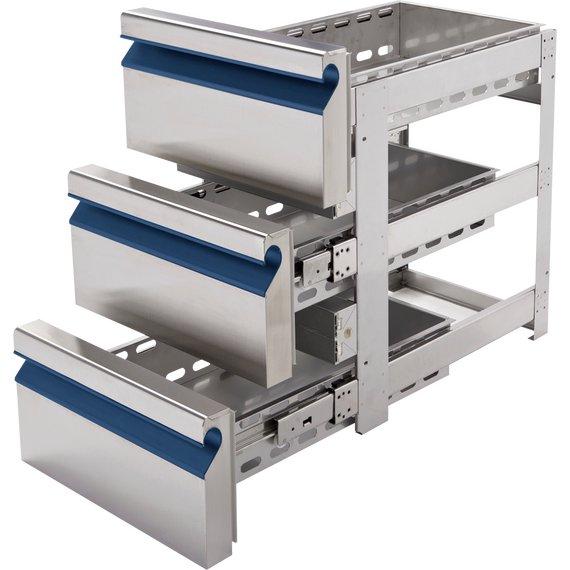 Prismafood Schubladenblock 3x 1/3 (BxTxH): 43 x 62,5 x 68,5 cm