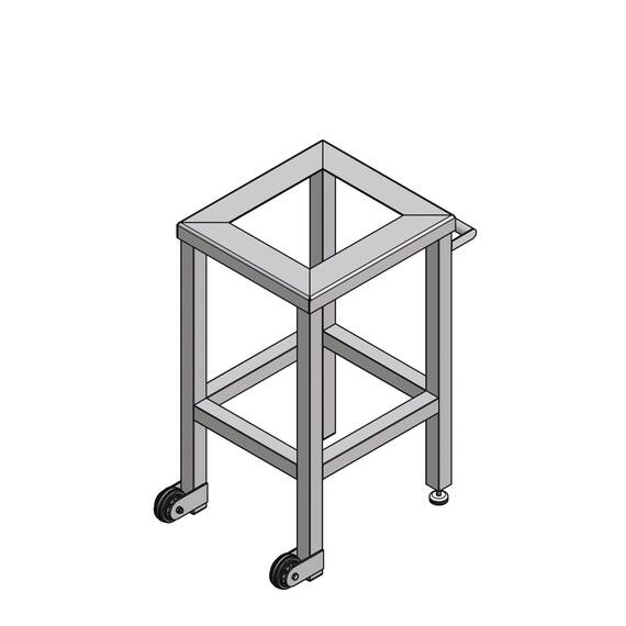 ADE Nirosta-Untertisch fahrbar für Fleisch- und Knochenbandsäge