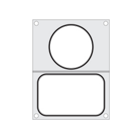 Hendi Matrize für Versiegelungsmaschine, zwei Behälter (1x 178x113 mm, 1x ø115 mm), Ausführung: zwei Behälter (1x 178x113 mm, 1x ø115 mm)