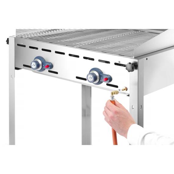 Hendi Grillsystem Green Fire 2 Brenner mit 2 Edelstahl Grillroste Gastronorm 1/1 740x612x(H)825 mm, Ausführung: 2 Edelstahl Grillroste Gastronorm 1/1, Bild 11