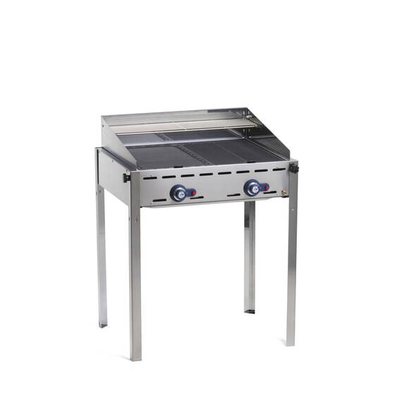 Hendi Grillsystem Green Fire 2 Brenner mit 2 Edelstahl Grillroste Gastronorm 1/1 740x612x(H)825 mm, Ausführung: 2 Edelstahl Grillroste Gastronorm 1/1