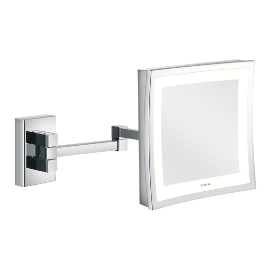 Aliseo LED Cubik T3 Kosmetikspiegel mit Doppel-Schwenkarm, Ausführung: Direktanschluss, Variante: Doppel-Schwenkarm