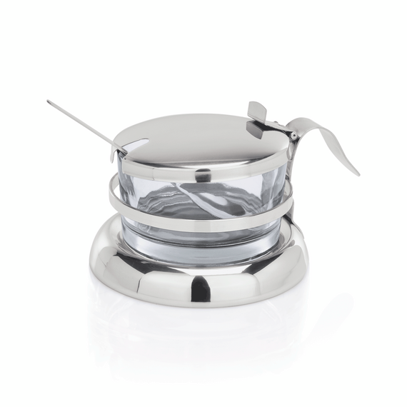 WAS Germany Parmesan/Marmeladen Menage Chromnickelstahl, Glas / Opal-/Hartglas 