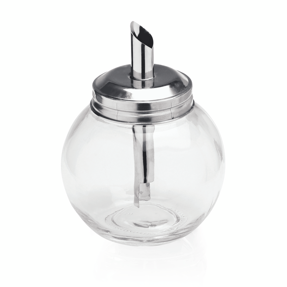 WAS Germany Zuckerspender Edelstahl, Glas / Opal-/Hartglas 