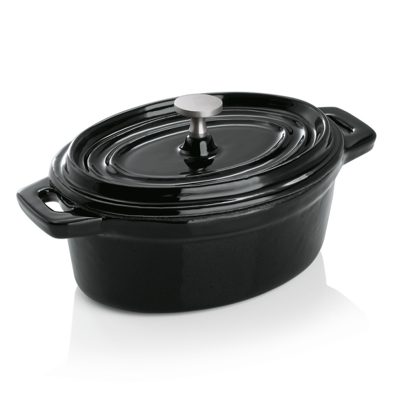 WAS Germany Cocotte Edelstahl, Gusseisen schwarz