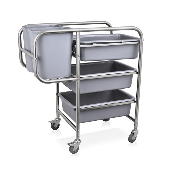 WAS Germany Geschirrabräumwagen Chromnickelstahl, Polypropylen 