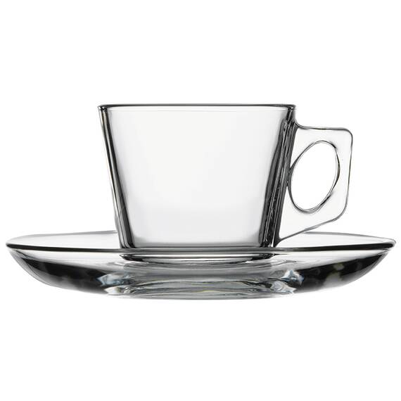 Paşabahçe Espressotasse mit Untertasse Vela, 0,08 ltr.