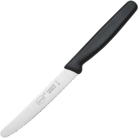 Sanelli Lario Steak- und Tomatenmesser, Griff schwarz, Klingenlänge 11 cm