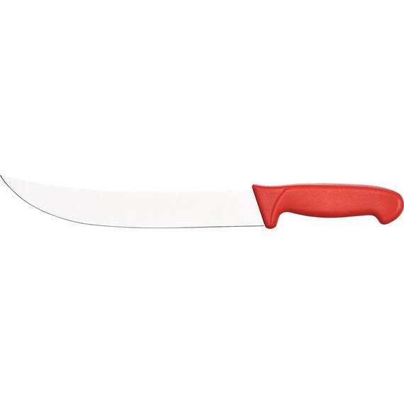 Blockmesser Premium, HACCP, Griff rot, Edelstahlklinge 25 cm, gebogen