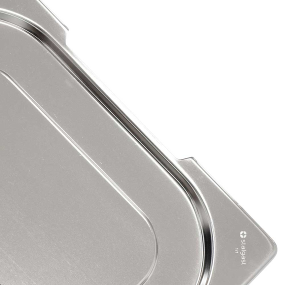 Stalgast Edelstahl GN-Deckel mit Aussparungen für Fallgriffe, Serie STANDARD, GN 1/2